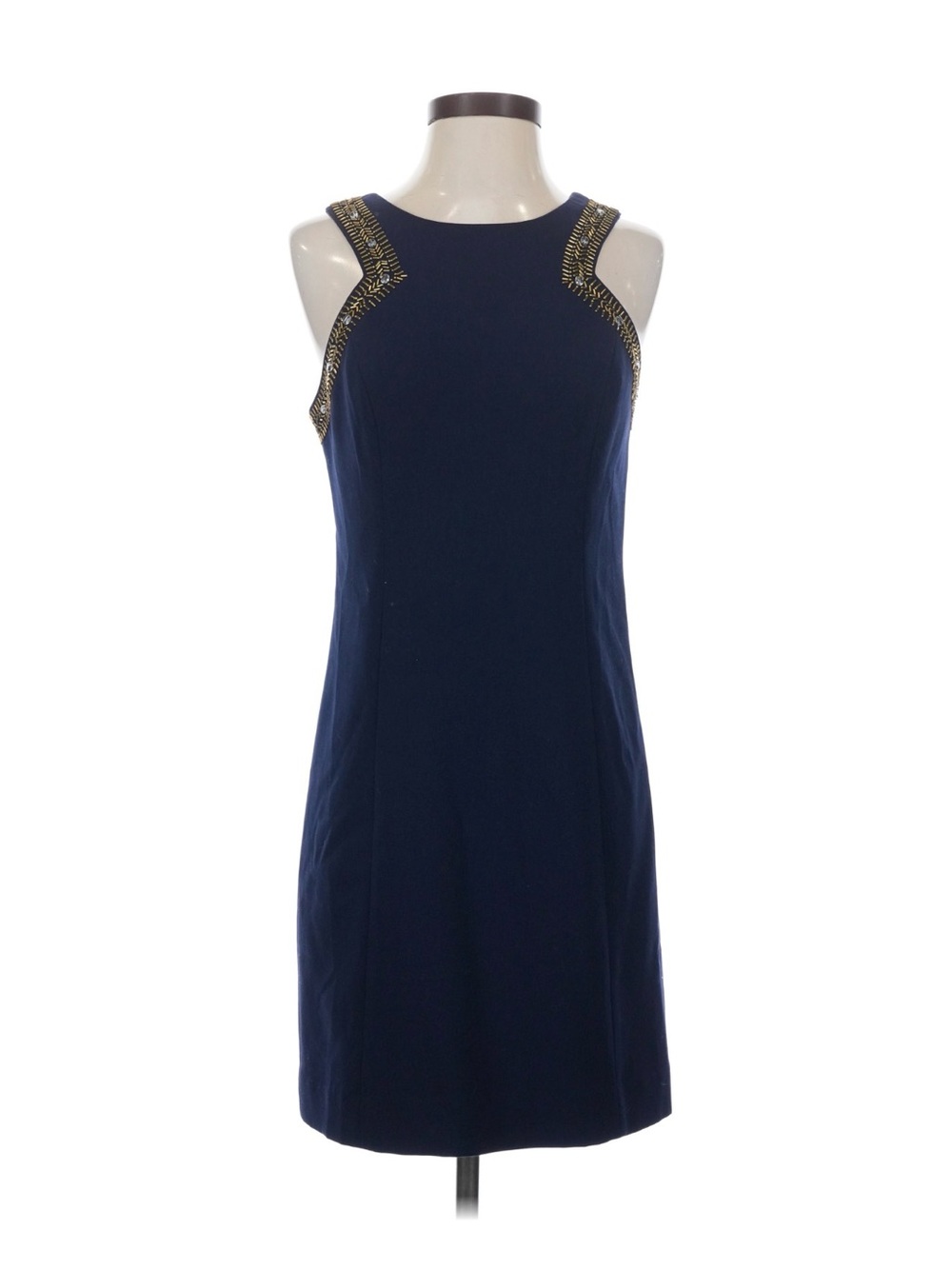 Lilly Pulitzer Largo Navy Shift Dress with Gold Beaded Trim